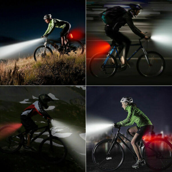 USB Rechargeable LED Bicycle Headlight Bike Head Light Cycling Rear Front Lamp Bike Light Rainproof USB Rechargeable LED bicycle Light - Image 9